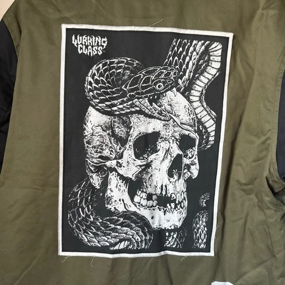 Men's Olive and Black Graphic Jacket - Picture 8 of 8